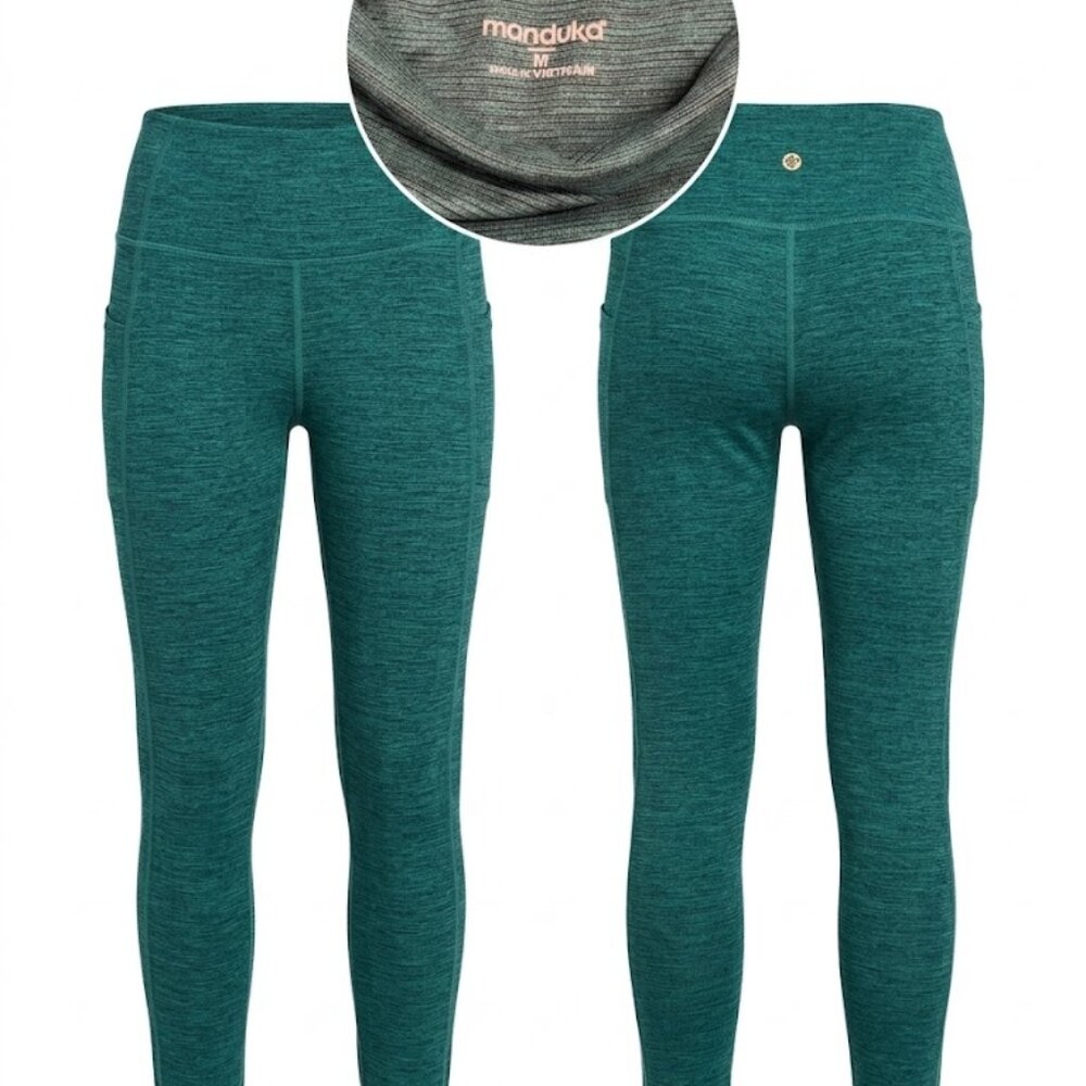 Manduka High Waisted Yoga Leggings Size M  Activewear Performance Workout - Picture 2 of 5